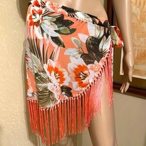 Women’s Fringe Hawaiian Beach Coverup Skirt OS NWT